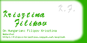 krisztina filipov business card